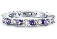 2017 Nuovo arrivo Whoucong Women Women Fashion Jewelry 925 Sterling Silver Amethyst Cz Diamond Party Classic Lady039s Band R1877721