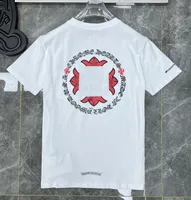 Moda mass clássicos camisetas da marca Top-shirts CH Camisão curta branca Casual Casual Letter Horseshoe Sânscrito Designers de padrões cruzados Tees