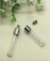 SCREW CAP tube 356mm glass vial pendant crystal Glass Perfume Locket rice vial Screw cap Necklace charm fill bottle16564205