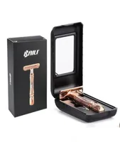 Classic Shaving Blade Men039s Safety Straight Razor Shaver Manual Stainless Zinc Alloy Rose Gold with Holder6219320