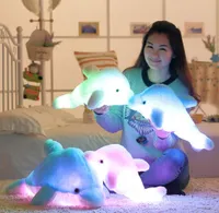 Almohada de delfín colorida de 45 cm Luminoso Flashing Colorido con LED Light Soft Toy Cushion Flay Flay Relled For Party Birthday GI2235797