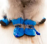 4pcsset Waterproof Winter Pet Dog Shoes Antislip Rain Snow Boots Footwear Thick Warm For Small Cats Puppy Dogs Socks Booties3560993