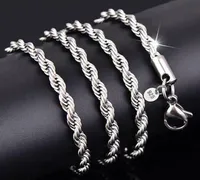 Yhamni 100 originele 925 zilveren ketting vrouwen mannen cadeau sieraden 3mm 1618202224262830 inch touwketting ketting yn892674424