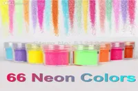 OTS06224 66 Neon kleuren metaal glinsterende glitter POEDER POEDER NAIL Deco Art Kit Acryl Dust Set2925cm5329824