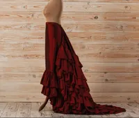 Victoriaanse petticoats bourgondische rode Victoriaanse drukte rok steampunk ondergoed 19e -eeuwse Victoriaanse underskirt