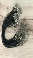 Epack 200 pcs 15 мм черно -восковая кожаная змея браслеты из бисера веревочной шнур.