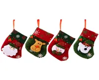 Mini No￫l bas de No￫l d￩corations d'ornements d'arbre de No￫l Santa Claus Snowman Rendeer Card Card Saigetware Contiseurs XBJK22097870799
