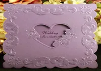 Wedding Invitations Creative High Quality Invitation Cards Customized 3 fold Heart Decoration Invitations Purple Beige Red Color3418711