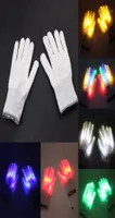Party Decoration Halloween LED Flashing Finger Light Up Colorful Lighting Gloves Rave Props Poping7757886
