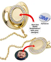 Customize Sublimation Bling Pacifier with Clip Necklace Crystals Party Favor For Baby Keepsake Brithday Gift5386414