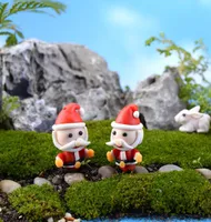 10pcs christmas Santa Claus fairy garden miniatures figurines jardin terrarium decor home bonsai ornaments moss micro landscape7624131