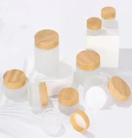 Luxury Face Cream Bottle Glass Glass Cosmetic Jar 5ml 10ml 15ml 30ml 50ml 100ml Embalaje de almacenamiento de cuidado de la piel con grano de madera C2605358