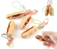 Squeeze Peanut Bean Keychain Party Fidget Peanuts Soybean Toy Finger Focus Extrusion Pea Pendant Antianxiety Stress Relief Decomp5388858