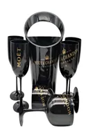Mystery Black ice bucket and 6 moet glass for family party07439540
