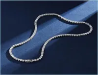 ペンダントネックレスReal 4mm with Gra 925 Sterling sier Moissanite Tennis Necklace Men Chain Fine Jewelry Drop Delivery 2022 N1954272