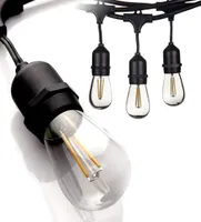 IP65 15M LED S14 String Lights مقاومة للماء E27 دافئ LED Retro Edison Filbament Bulb Outdoor Street Garden Patio Holiday Lighting3915436