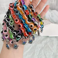 Wholesale Handmade Lucky Evil Eye bangles Bracelet Colored Beaded For Women Men Lovers Pink Japan Korea Accessories Jewelry Gifts