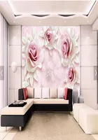 3D花壁紙POウォールペーパーリビングルームベッドルーム装飾Papel Pintado Pared Rollos Wall Papers Home Decor 3D Rose Flower4607706