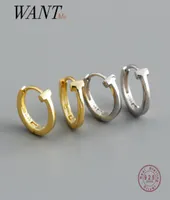 Wantme 925 Sterling Silver Fashion Korean Minumalist Letter T Hugging Earrings for Women Men Punk Rock Ear Nose Ring Jewelry 210508943809