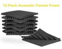 Nuevo 12pcs Panel de espuma acústica Maldosas de registro de pared Studio 12 x12 x1 Black Black Black para estudio Recital HA251A4789195