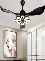 LED LED Modern Ceiling Fan Fan Fan Black Ceiling Fans with Lights Home Room Fan Fan Lamp DC DC Siding Fan Control MYY537252