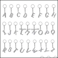 Chaços de chaves 26 strass em alfabeto para mulheres letras de moda de cristal anéis bling ringas pendentes diamante keyfobs joalher dhg1c