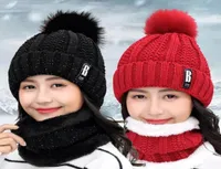 Beanies Outdoor Winter Knitted Hats Women Thick Warm Beanie Skullies Hat Cap Female Knit Letter Bonnet Caps Riding Sets5092536