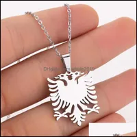 Pendant Necklaces Albania Eagle Stainless Steel Ethnic Animal Chain Jewelry Gifts 147 U2 Drop Delivery Pendants Otj48