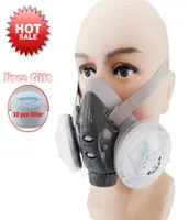 2020 High Quality Dust Mask Respirator With Dual Filter Half Face Mask For Carpenter Builder Miner Polishing Dustproof2706279