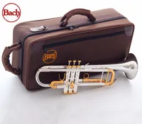Yeni Bach LT180S72 BB Trompet Aletleri Yüzey Altın Gümüş Kaplama Pirinç Bb Trompeta Profesyonel Müzik Aleti1205594