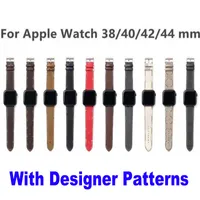 Top Fashion Pu Leather Stracles pour Apple Watch 8 7 6 5 4 3 2 Brown Small L Flower Designer Bands Smart Iwatch Bands 49 mm 45 mm 38 mm 40 mm 42 mm 44 mm montres ceinture de bracelet