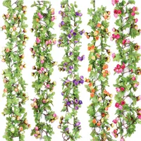 装飾的な花牧歌的なスタイルシミュレーションローズバイン人工吊り花houng飾りの花の飾りのための装飾