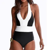 2016Sexy Tall Women One One One Swimsuit Solid Back Patchwork One Piece Swimsuits Monokini Maillot de Bain بدلة الاستحمام H1657266S