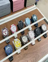 Nowy zegarek AAA Automatyczny kwarcowy zegarek męski Wodoodporny Lumoinous wysokiej jakości skórzany pasek na rękę Moonswatch z pudełkiem278694021