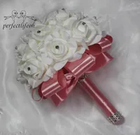 Wedding Flowers PerfectLifeoh Bouquet Goud Wit kunstmatige bruidsbruid Buque de noiva1082804