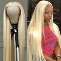 Rosabeauty 28 30 дюймов прямо 613 Blonde Lace Front Human Hair Wigs remy hd прозрачная клейкая фронтал для чернокожих женщин