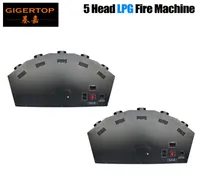 2 x veel nieuw 5 kop LPG Stage Fire Machine Disco Flame Machine 3M Hoogte kleurrijke LPG Flame Effects Controller DMX Fire Machine7291147