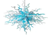 Nordisk konststil Blue Chandelier Chain Pendant Light Livingroom H Otel Handblåst glaslampa Acceptera anpassning9244327