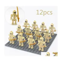 Blocks Ninja Skeleton Medieval Castle Knight Warriors Esqueletos Construindo Orcs Strongs Cole￧￣o Toys For Kids Gifts 220726 D DHLPA