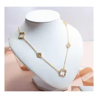 Colares pendentes 2022 Jóias de designer Marcas famosas de ouro e diamantes Clover 18k conjunto de mulheres entrega de gotas de pingentes dhc0y