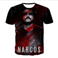 여름 스타일의 최신 패션 남성 여성 Narcos Pablo Escobar Funny 3D Print 캐주얼 티셔츠 ABCQ00171287E