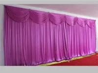 Party Decoration Wedding Backdrops 20ft w X 10ft h Ice Silk Elegant Purple Background Curtain 3m6m For DHL8415547