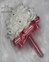 Wedding Flowers PerfectLifeoh Bouquet Goud Wit kunstmatige bruids bruid Buque de noiva6918146