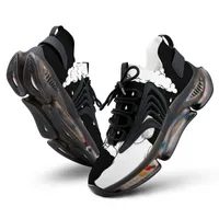 Sneakers TPU Aangepaste elastische hardloopschoenen Cartoon-5266407 Zwart wit doe-het-zelfpatroon Voeg uw ontwerp toe