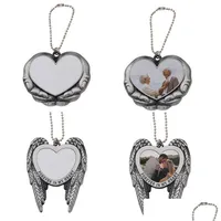Party Favor Sublimation Car Charm Pendants Valentines Day Ornament Heart In Hands Blanks For Heat Press Drop Delivery Home Garden Fe Dhdna