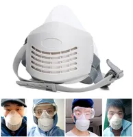 Anti Dust PM25 Mask Respirator Mask Industrial Protective Silicone och utbytbar bomulls antidust andningsfilter8563964