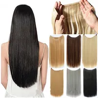 22 26 pouces Loop Straight Micro Ring Hair Extensions Synthetic High Temperature Silk Traft 17 Couleurs FL0152607