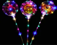 24 pollici di palloncino a LED trasparente a LED di elio Balloon Bobo con adesivi Fungion palloncini che luccicano per il festival Decora9480913