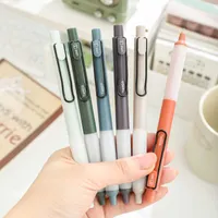 3 / 6pcs Tanco Gel Pen Set Retro Design Sage en caoutchouc Soft Sage 0,5 mm Ballpoint Black Color Ink for Writing School Office A7299