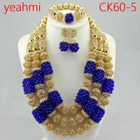 Necklace Earrings Set 2022 Top Exquisite Dubai Jewelry Luxury Gold Color Big Nigerian Women Wedding African Beads Costume Design